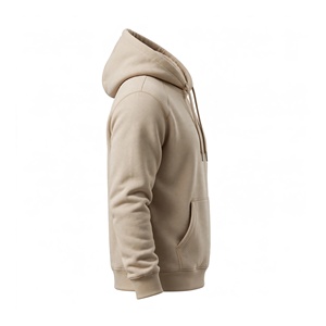 Amkoor Men's 100% Cotton <b>Hooded</b> <b>Fleece</b> Sweatshirt Solid Color Regular Fit Casual Pullover with Kangaroo Pocket - Product Image 4