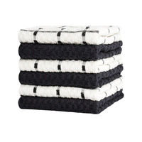 Serviettes de cuisine en coton à carreaux, rectangulaires, tissées, lavables en machine pour usage domestique