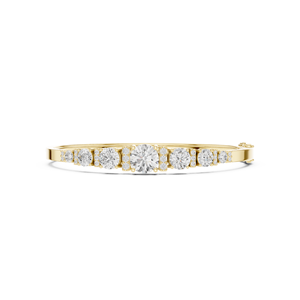 Bracelet tennis en or jaune avec diamants de laboratoire ronds pour femmes, bracelet de luxe en diamants, bijoux fins - Product Image 2