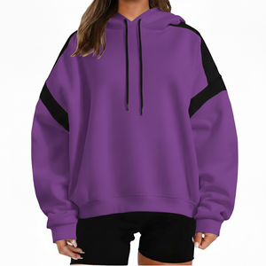 Nueva Llegada Sudadera con Capucha Extra Grande Informal de Invierno para Mujer con Estampado de Color Sólido, Manga Larga, 100% Algodón, Forro Polar, Transpirable, de Secado Rápido - Product Image 1