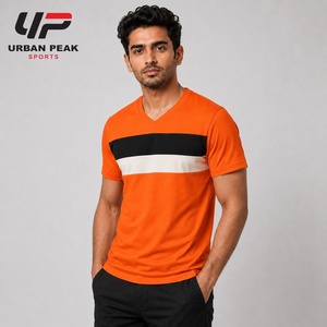 Comfortable <b>Men</b> <b>V</b> <b>Neck</b> <b>T</b> <b>Shirt</b> With Soft Cotton Blend Fabric Flexible Shoulder Construction And Relaxed Everyday Fit Sporty Tee - Product Image 6