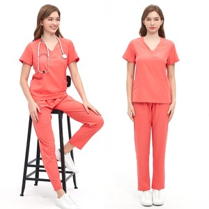 Conjunto de Uniformes Médicos Unisex con Cuello en V para Enfermeras, Ropa de Trabajo para Hospitales, Uniformes para Personal de Atención Médica - Camisa - Product Image 1