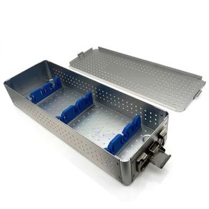 Juego de Casetes de Esterilización para Instrumentos Dentales de Acero Inoxidable con Código de Color y Rieles de Retención de Silicona - Product Image 2