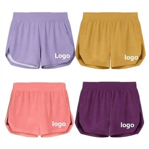 Shorts de sport double couche personnalisés avec logo, séchage rapide, taille élastique mi-haute, pour jogging, fitness, décontracté, couleur unie, vente en gros - Product Image 3