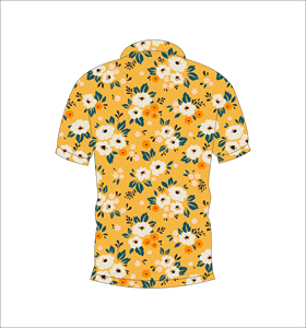 เสื้อโปโลพิมพ์ลายดอกเดซี่สีเหลืองสำหรับผู้ชายแขนสั้นลำลองฤดูร้อนเสื้อโปโลกอล์ฟน้ำหนักเบาเสื้อแฟชั่นคอปก - Product Image 3