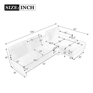 Divano Componibile a L da 114 Pollici per Soggiorno con Chaise Longue Reversibile, Due Porte USB, Due Prese di Corrente e un Cassetto Portaoggetti - Product Image 2