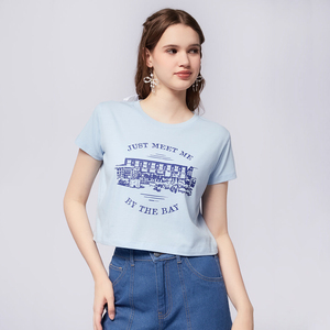 เสื้อครอปท็อปผู้หญิง ดีไซน์ล่าสุดปี 2025 ผ้าฝ้ายยืด 100% สำหรับผู้หญิง - Product Image 4
