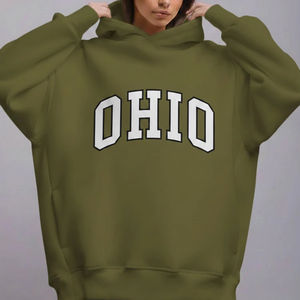 Achetez des sweats à capuche décontractés pour femmes, coupe ample, style oversize, doux au toucher, manches longues, style pull-over, sweat à capuche pour femmes - Product Image 1