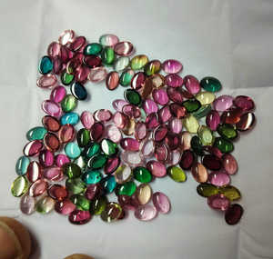 100% Natural precio al por mayor Natural Multi turmalina Color forma facetada piedra preciosa suelta cabujón hecho a mano joyería - Product Image 1