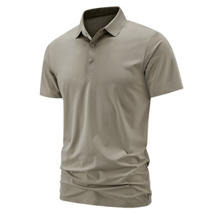 Polo pour homme en polyester de haute qualité, décontracté et sportif, tendance, brodé, rayé, tricoté, à la mode - Product Image 3