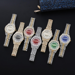 Reloj de Cuarzo Deportivo de Lujo para Hombre, Estilo Hip Hop, con Esfera de Números Romanos y Correa de Acero Inoxidable con Incrustaciones Brillantes, Tendencia de Moda Urbana - Product Image 2