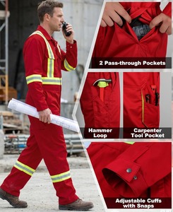 Overol de Trabajo Unisex de Poliéster de Alta Visibilidad, Overol de Seguridad Reflectante, Mono Industrial de Alta Visibilidad, Certificado Oeko-Tex - Product Image 5