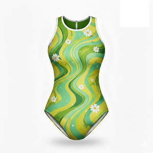 Traje de Baño de Una Pieza, 100% Poliéster, Corte Alto, con Estampado Frontal, Secado Rápido e Impermeable, Unisex - Product Image 5