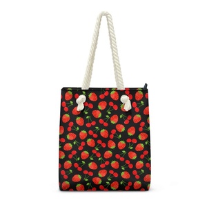 Cute Strawberry Pattern Handbag for Women Print on Demand Dropship Rope <b>Shoulder</b> Bag Versatile Stylish Beach Tote Bag for Girl - Product Image 3