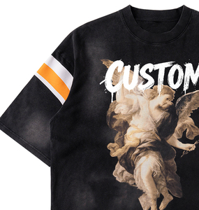 Custom Oversized Screen Printing Sun Fade Crop <b>T</b> Shirt Top Quality Cotton Fabric Front Printing <b>Back</b> Sun Fade <b>T</b> Shirt For Men - Product Image 3