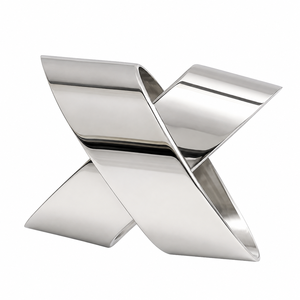 <b>Silver</b> <b>Cross</b> X Napkin <b>Ring</b> | Modern Metal Table Decor Holder for Wedding Dining Party Dinner Table Setting Elegant Home Gift Art - Product Image 1