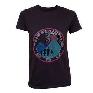 Camiseta Jack and Jill Bling Tee con diseño redondo y adornos de diamantes de imitación para hombre, elegante, de manga corta, informal, a la moda, estilo urbano, premium - Product Image 1