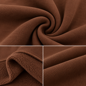 Sweat à capuche oversize marron vintage délavé en molleton de coton épais, style streetwear - Product Image 6