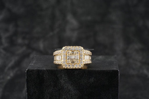 Baguette Cut Moissanite Hip hop Engagement <b>Ring</b> Half <b>Eternity</b> 925 Sterling <b>Silver</b> Rhodium Plated Unisex Wedding <b>Ring</b> for Gifts - Product Image 3