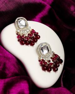 Pendientes de lujo con cuentas de colores pastel, hechos a mano, de aleación de zinc, chapados en oro tradicional, joyería étnica para bodas, para mujer - Product Image 1