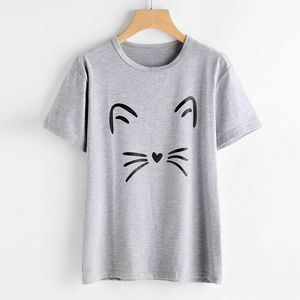 T-shirt décontracté pour femme, rouge, motif rat 2020, col rond, manches courtes, logo imprimé, tissu jersey respirant, pour le printemps et l'été - Product Image 5