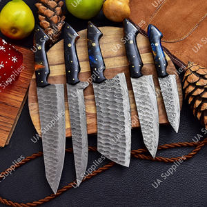 ชุดมีดเชฟมืออาชีพ เหล็กดามัสกัส ด้ามจับแบบเต็มแท่ง น้ำหนักเบา ทนทาน เป็นมิตรกับสิ่งแวดล้อม ตีขึ้นรูปด้วยมือ ด้ามจับตามหลักสรีรศาสตร์ พร้อมกระเป๋าหนัง - Product Image 2