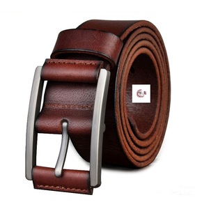 Cinturón Reversible de piel lisa para hombre, cinturón de cuero auténtico negro y marrón con hebilla de Zinc - Product Image 3