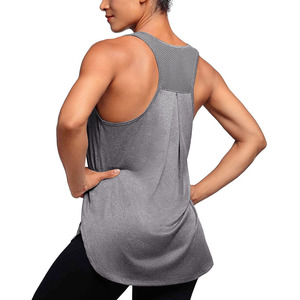 Women's Workout <b>Tank</b> <b>Tops</b> Racerback Athletic Yoga Shirts Loose Fit Sleeveless Gym Sports <b>Tops</b> XS Size Knitted Fabric Front Logo - Product Image 4