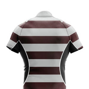 Tenues de rugby unisexes, fabrication OEM, haute qualité, sublimation, logo personnalisé, respirant, séchage rapide, 100% polyester, personnalisable pour équipe. - Product Image 5