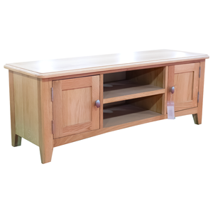 Mueble de TV Moderno de Madera Maciza con Armarios y Estante Abierto para Sala de Estar, Diseño Escandinavo de 50-54 Pulgadas, Mueble de Almacenamiento - Product Image 2