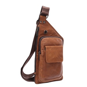 Bolso de Pecho y Hombro de Cuero Genuino para Hombre, Gran Capacidad, con Cierre de Cremallera, Estilo Moderno, Venta al Por Mayor - Product Image 3