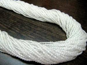 Topacio blanco natural de 2 mm, cuentas facetadas en forma de rondel, hilo de piedras preciosas de 13 pulgadas de largo - Product Image 5