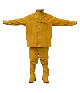 Pantalones de Soldadura Resistentes al Fuego de Cuero Vacuno Blanco, Certificación CE, Resistencia al Calor 1000°C, para Seguridad Industrial - Product Image 2