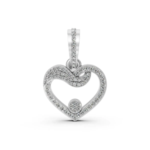 Lab Grown Diamond Heart Pendant <b>Necklace</b> 14K Yellow Gold IGI Certified Pave Diamond Open Heart Women's Elegant Wedding Jewelry - Product Image 4