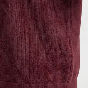 Polo à manches courtes en tricot pour homme, couleur unie, fermeture éclair sur le devant, style décontracté, bordeaux - Product Image 5