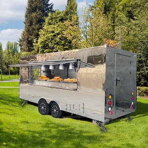 Fully Equipped Stainless Steel Mobile Food Truck | Outdoor Fast Food Kitchen Trailer With Coffee Machine For Sale - Product Image 5