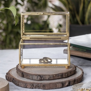 A.K Handicrafts 2026 Wholesale Modern Luxury Metal & Glass Jewelry Organizer Storage <b>Box</b> Customizable Size Shape 0-1L Capacity - Product Image 4