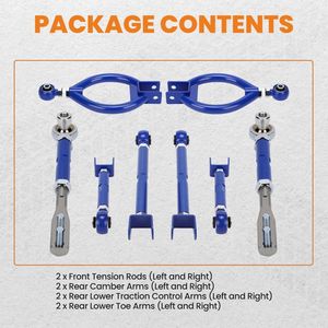 Adjustable Front Tension Rod and Rear Camber Toe Traction Arms Specific Control Arms Designed for Nissan 240sx S13 - Product Image 2