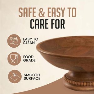 Bol en bois d'abricot naturel fait main, élégant bol de service en bois, vaisselle de cuisine écologique, disponible en gros pour l'exportation - Product Image 3