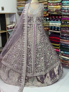 <b>Light</b> Blue Embroidered Silk Salwar Kameez Floor Length Wedding Dress With <b>Net</b> Dupatta For Women India Pakistan Style Elegant Loo - Product Image 2