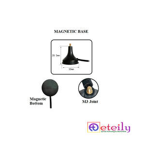 Antena magnética ETEILY GSM 3dBi con cable RG174 + conector macho SMA hecho en India - Product Image 3