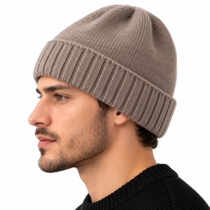 Bonnet en tricot unisexe personnalisable, doux, chaud, extensible, décontracté, pour l'extérieur, 100% laine, respirant, imperméable, confortable - Product Image 4