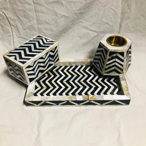 Ensemble de brûleurs d'encens arabes et indiens de luxe faits à la main, porte-bakhoor haut de gamme pour la maison, plateau en bois nacre, ArtisanVibe Bois de Santal - Product Image 4