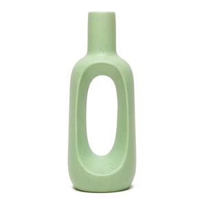 Hot Selling green donut vase <b>ceramic</b> stoneware flower vase minimalist hollow vase Nordic home decor - Product Image 2