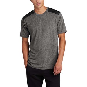 Camiseta de Manga Corta Gris para Hombre, Corte Regular, Secado Rápido, Tejido de Poliéster, Estilo Casual, Cuello Redondo, Diseño Sólido - Product Image 1