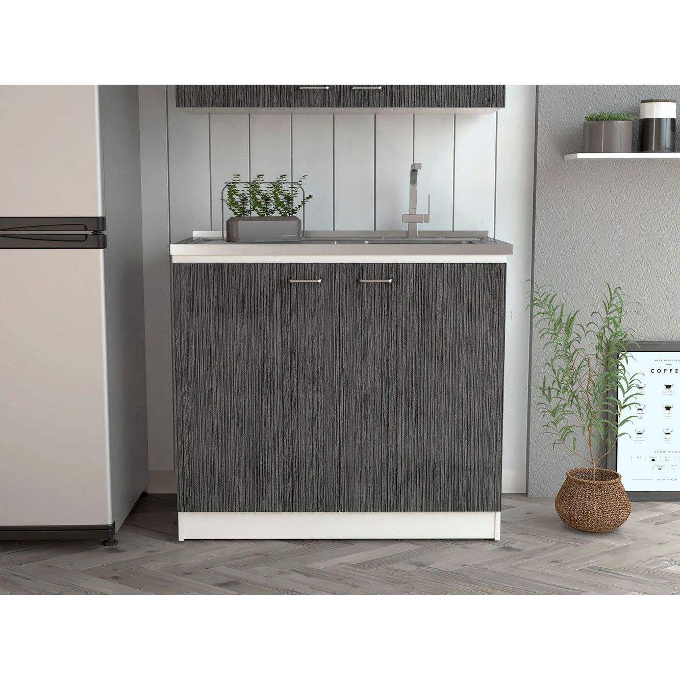 Smokey Oak / White Color