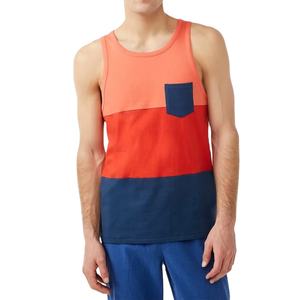Débardeur de sport pour homme, colorblock, sans manches, vêtements de fitness avec logo, impression personnalisée et sélection de taille flexible - Product Image 1