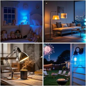 Lampadina LED A19 3CCT E26 Base Media, Equivalente a 60W, 2700K Bianco Caldo e Cambio Colore Blu, Lampadina LED a 3 Temperature di Colore - Product Image 6