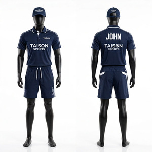 Conjunto de Uniforme de Tenis para Hombre, Poliéster Premium de Secado Rápido, 240 GSM, Azul Marino, Pantalones Cortos Deportivos, Logotipo Personalizado, Transpirable, Anti-UV - Product Image 1