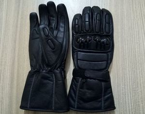 Guantes de Motocicleta de Cuero Negro con Protección para los Nudillos, Resistentes al Viento, para Carreras - Product Image 4